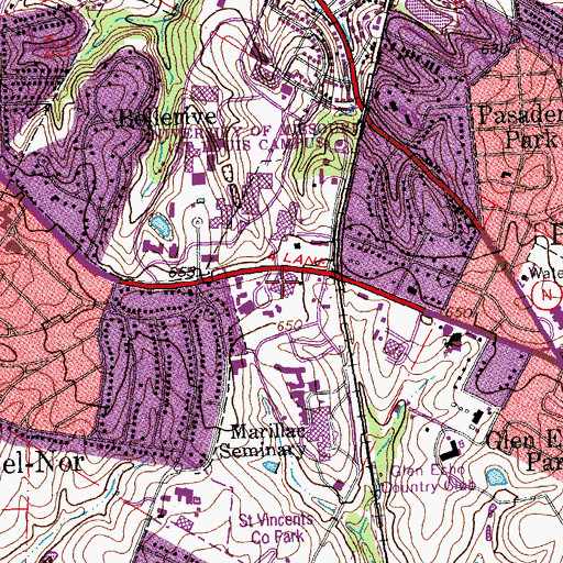 Topographic Map of Old Normandy Hospital (historical), MO