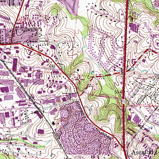 Topographic Map of Ranken Jordan Pediatric Bridge Hospital, MO