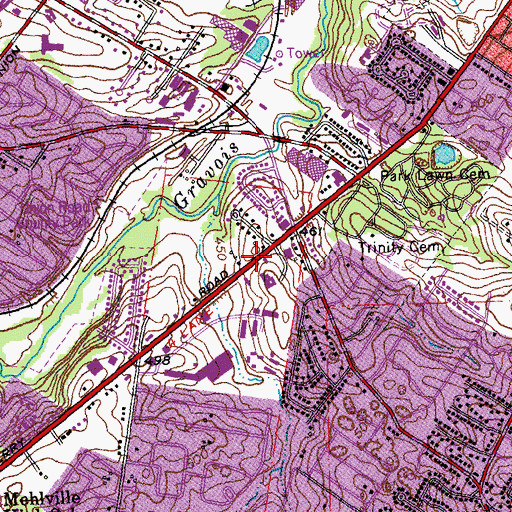 Topographic Map of South County Habilitation Center, MO