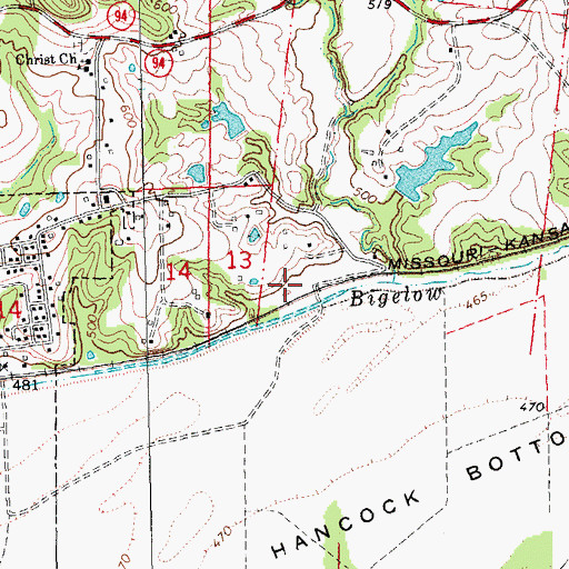 Topographic Map of Augusta Wastewater Treatment Plant, MO