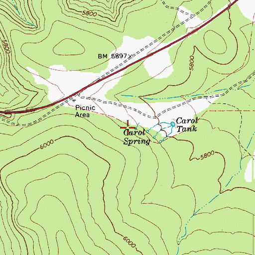 Topographic Map of Carol Spring, AZ