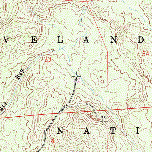 Topographic Map of Omaya Ranch, CA