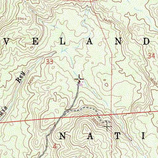 Topographic Map of Omaya Ranch, CA