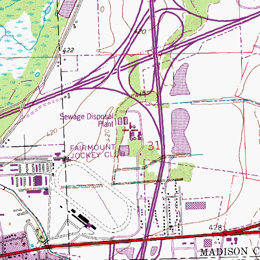 Topographic Map of Collinsville Wastewater Treatment Facility, IL