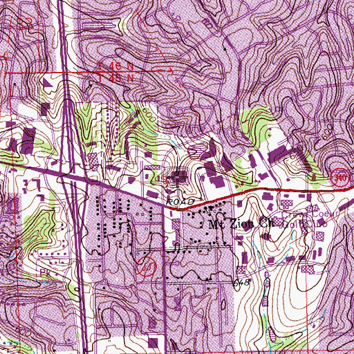 Topographic Map of Creve Coeur Plaza Shopping Center, MO