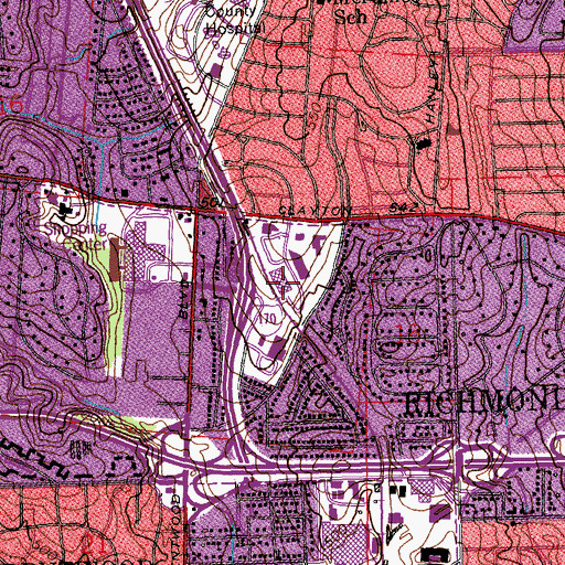 Topographic Map of Del Crest Plaza Shopping Center, MO