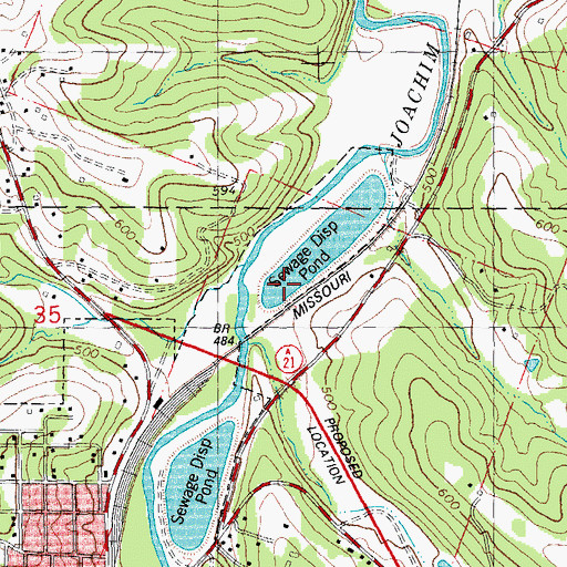 Topographic Map of DeSoto Wastewater Treatment Plant, MO