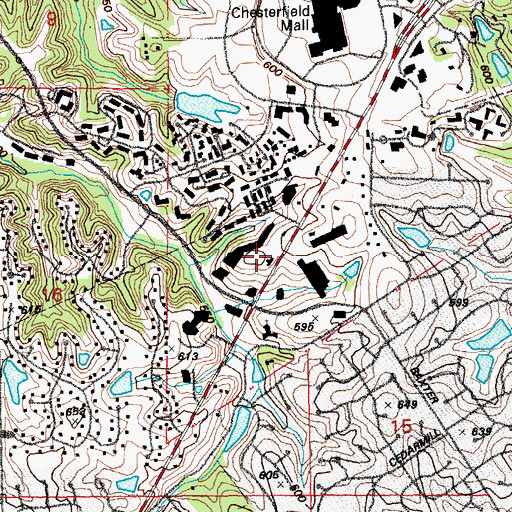 Topographic Map of Dierbergs Marketplace Shopping Center, MO