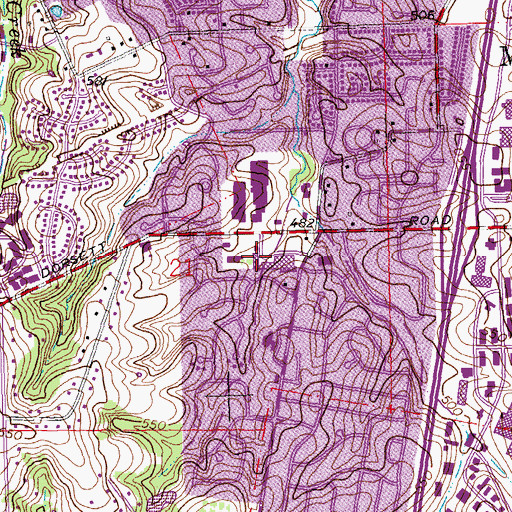 Topographic Map of Dorsett Square Shopping Center, MO