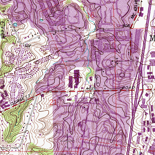 Topographic Map of Dorsett Village Shopping Center, MO