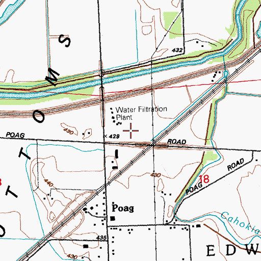Topographic Map of Edwardsville Sewage Treatment Plant, IL