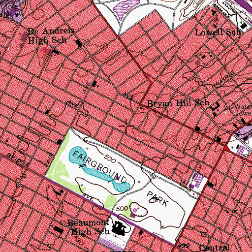 Topographic Map of Fairground Neighborhood, MO