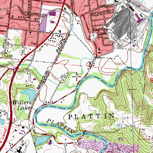 Topographic Map of Festus Crystal City Sewage Treatment Plant, MO