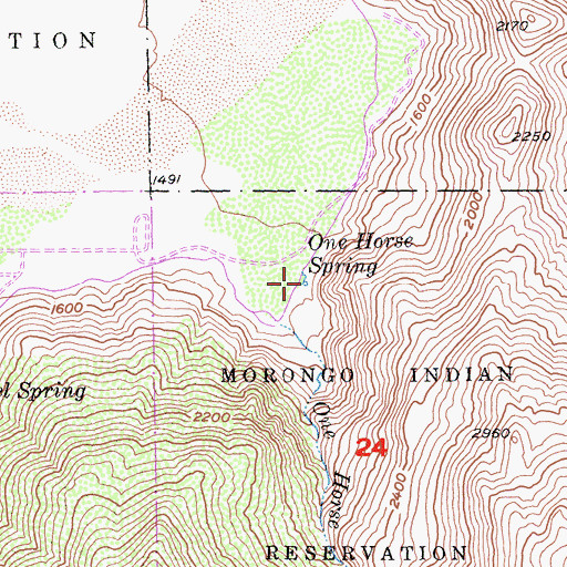 Topographic Map of One Horse Spring, CA