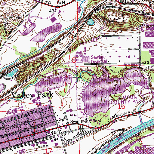 Topographic Map of Grand Glaize Wastewater Treatment Plant, MO