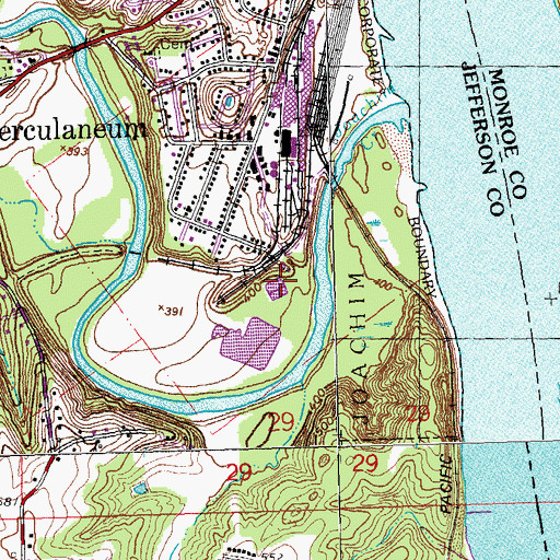 Topographic Map of Herculaneum Wastewater Treatment Plant, MO