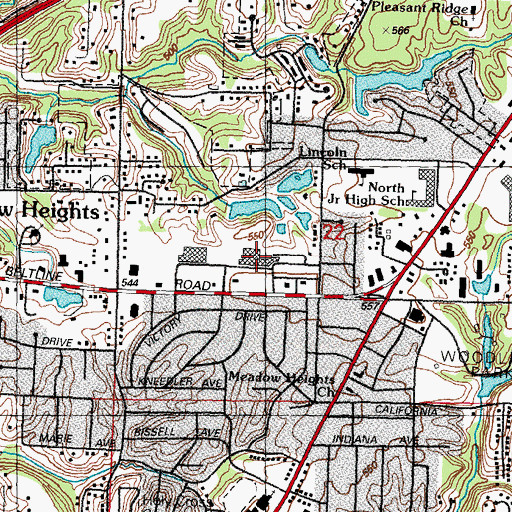 Topographic Map of Lakeside Shopping Center, IL