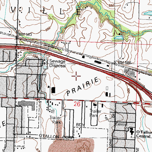 Topographic Map of Lincoln Crossing Shopping Center, IL