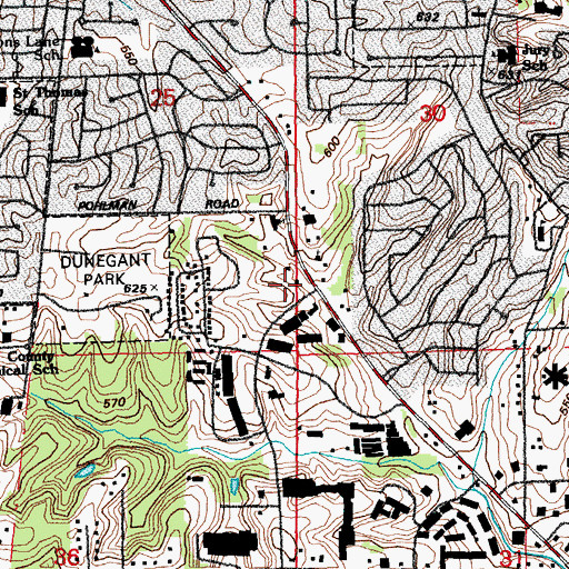 Topographic Map of North Hills Shopping Center, MO