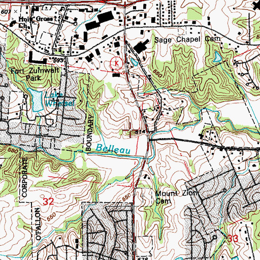 Topographic Map of O'Fallon Pointe Center Shopping Center, MO