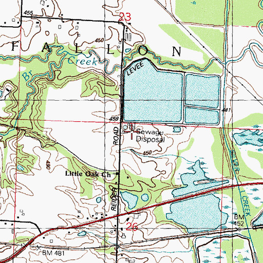 Topographic Map of O'Fallon Sewage Treatment Plant, IL