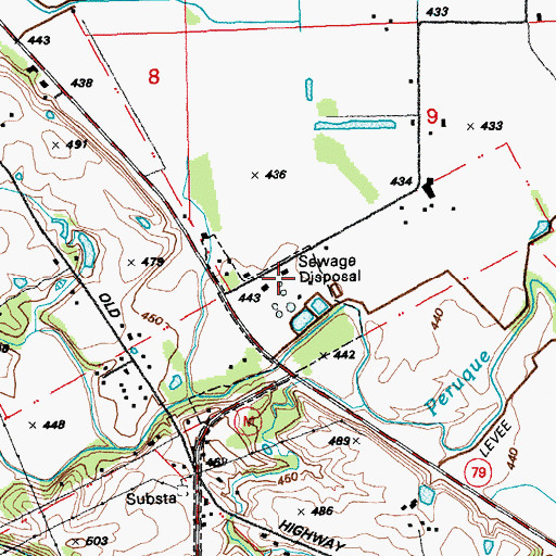 Topographic Map of OFallon Wastewater Treatment Plant, MO