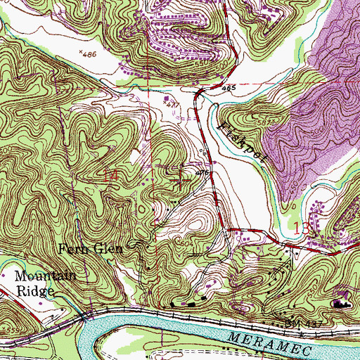 Topographic Map of Onyx Oak Ridge Landfill, MO