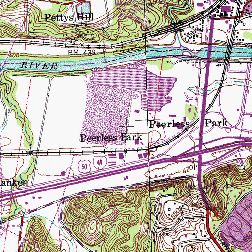 Topographic Map of Peerless Park Landfill, MO