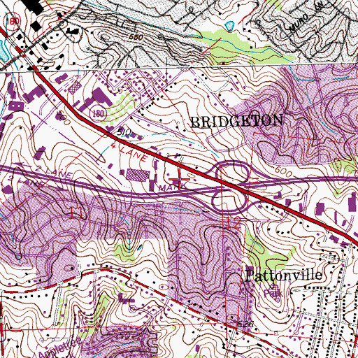 Topographic Map of Plaza de Paul Shopping Center, MO