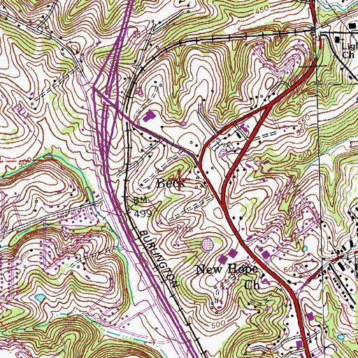 Topographic Map of Richardson Square Shopping Center, MO
