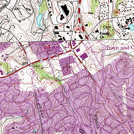 Topographic Map of Schnucks Shopping Center, MO