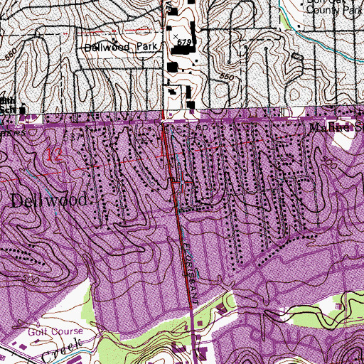 Topographic Map of Springwood Plaza Shopping Center, MO