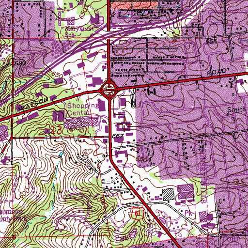 Topographic Map of The Shoppes at Sunset Hills, MO