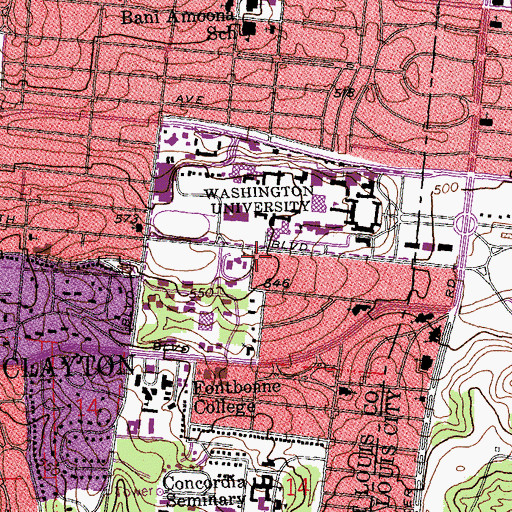 Topographic Map of Elizabeth Danforth Butterfly Garden, MO