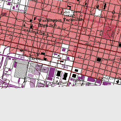 Topographic Map of Soldiers Memorial, MO