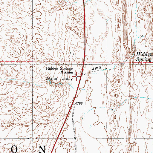 Topographic Map of Willow Springs, AZ