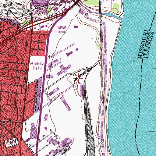 Topographic Map of North Riverfront, MO