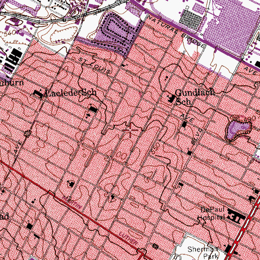 Topographic Map of Wells-Goodfellow, MO