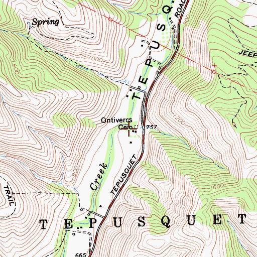 Topographic Map of Ontiveros Cemetery, CA