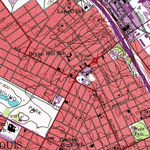 Topographic Map of Fairground Post Office, MO