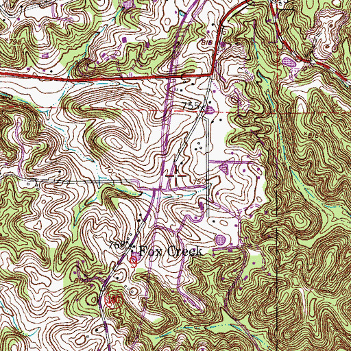 Topographic Map of Glencoe Post Office, MO