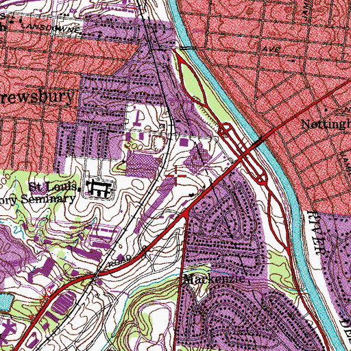 Topographic Map of Mackenzie Pointe Post Office, MO