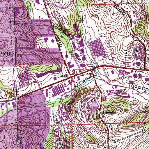 Topographic Map of Manchester Meadows Post Office, MO