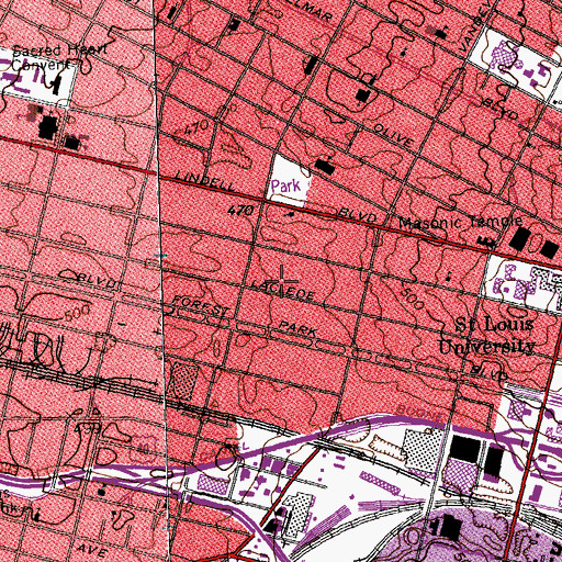 Topographic Map of Marian Oldham Post Office, MO