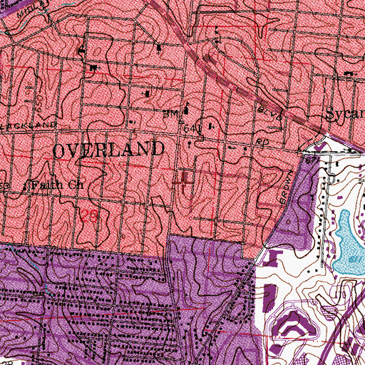 Topographic Map of Timothy M Gaffney Post Office, MO