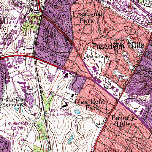 Topographic Map of Normandy Post Office, MO