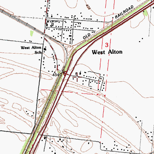 Topographic Map of West Alton Post Office, MO