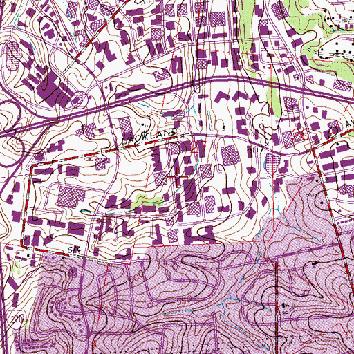 Topographic Map of West County Post Office, MO