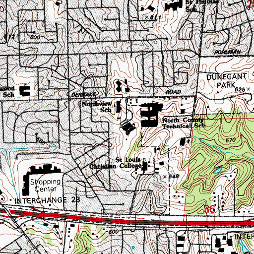 Topographic Map of Ackerman School, MO