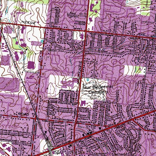 Topographic Map of Affton High School, MO